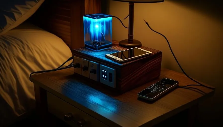 DIY Nightstand Charging Station with Builtin Mood Lighting for a